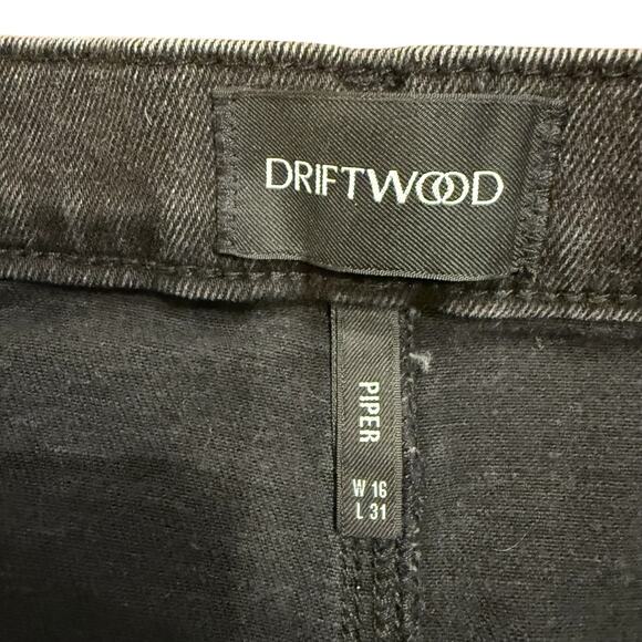 Driftwood Embroidered Piper black washed midi jean skirt with embroidery Size 16 - Picture 6 of 8
